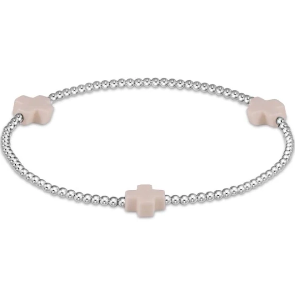 Enewton Signature Cross Sterling Pattern 2mm Bead Bracelet
