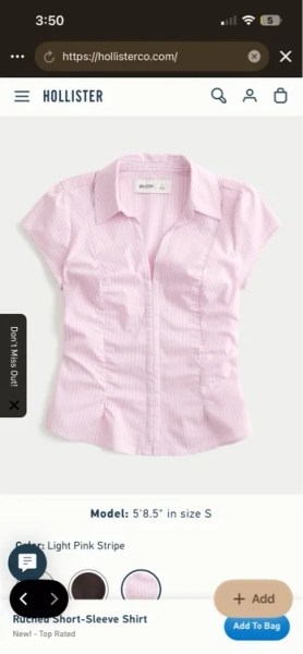 Ruched Short-Sleeve Shirt
