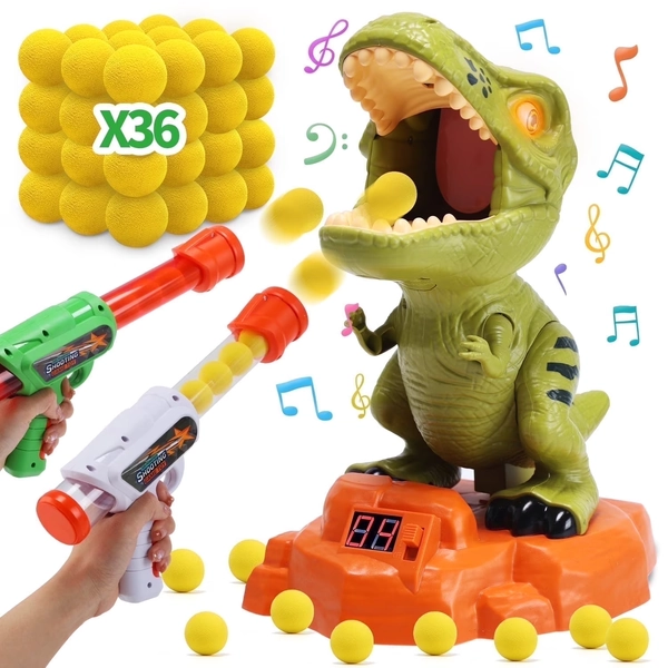 JoyStone Moveable Dinosaur Shooting Game Toy for Kids, Shooting Target with 2 Pump Blasters, 36 Foam Balls and LCD Score Record - Walmart.com