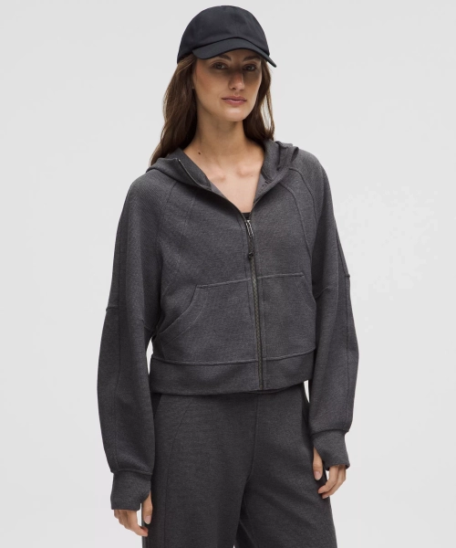 Scuba Oversized Full-Zip Hoodie *Waffle - Heathered Graphite Grey - XL/XXL