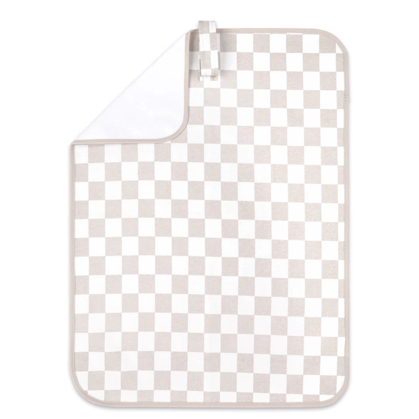 Bilbi Jersey Travel Change Mat Check Natural