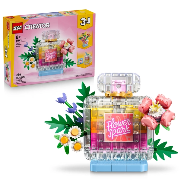 LEGO Creator 3 in 1 Floral Decor Perfume Bottle - Building Toy for Girls & Boys, Ages 8+ - Kids Bedroom or Desk Decor - 3 Building Options - Gift for Birthdays - 31383 - Walmart.com