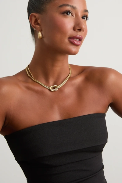 Hebah Gold Snake Chain Knotted Necklace