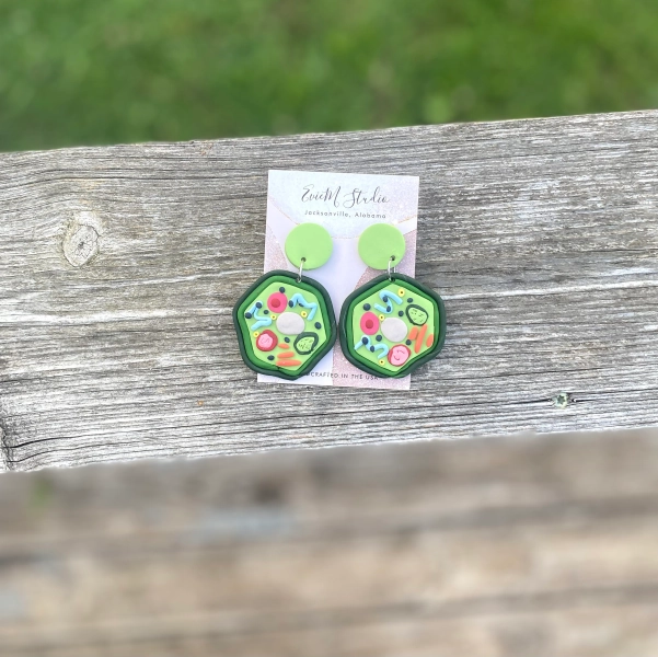 Plant Cell Dangle Earrings