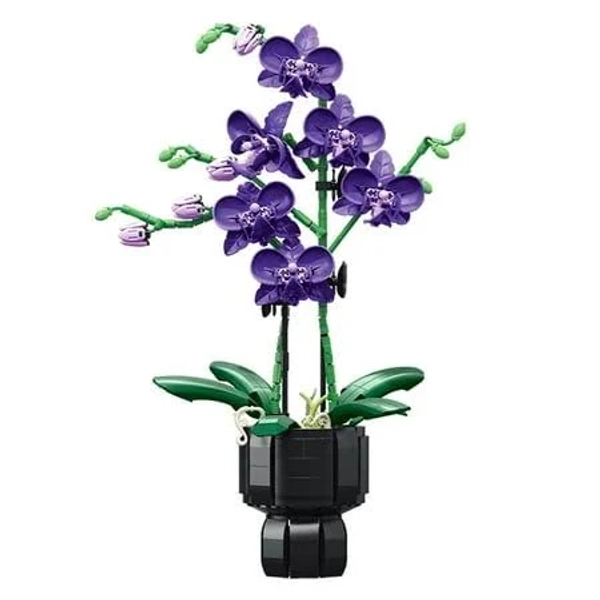 Honchoes Orchid Flower Building Set Compatible with Lego Flowers Bonsai for Adults Women Home Decor 1002Pcs, Purple