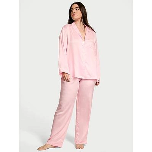 Glazed Satin Long Pajama Set, Pink, Smalllong - Women's Sets - Victoria's Secret