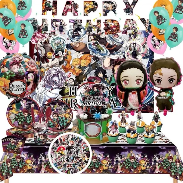 240 Pcs Anime Birthday Party Decoration Set
