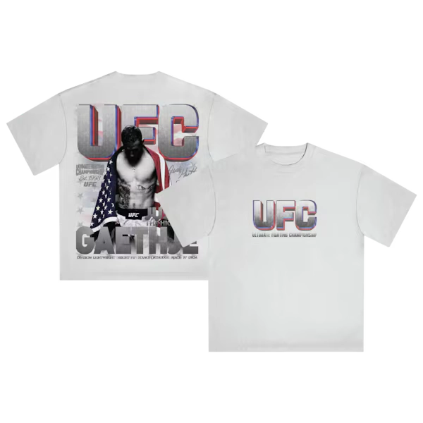 Men's White Justin Gaethje For The Title Boxy T-Shirt