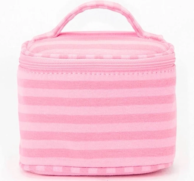Brandy Melville (john Galt) Pink Stripes Makeup Bag With Handle