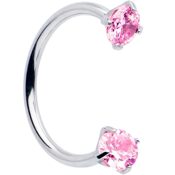 Body Candy Double Gem Titanium Horseshoe Nose Ring