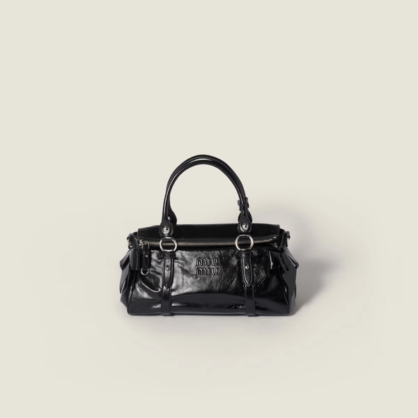Shiny leather handbag