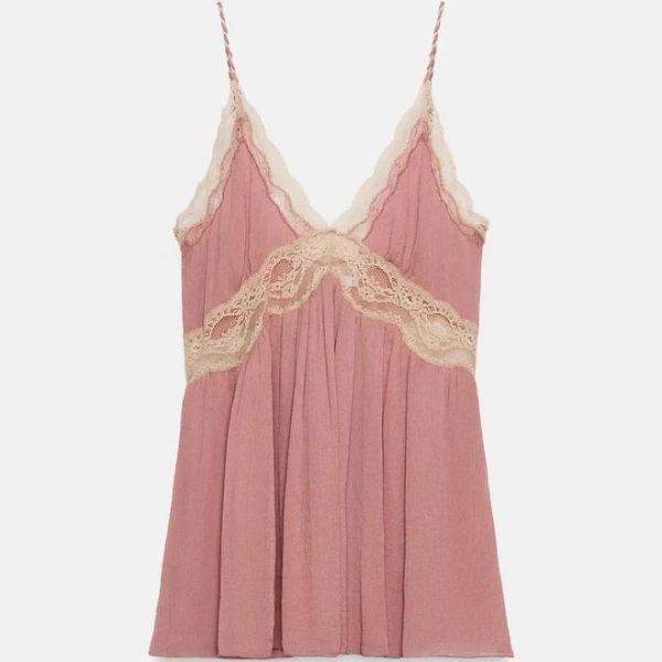 Woman Zara Zw Collection Lace Camisole Top