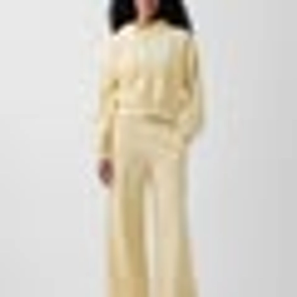 Gap Yellow Oversized Logo French Terry Zip Hoodie Medium Womens