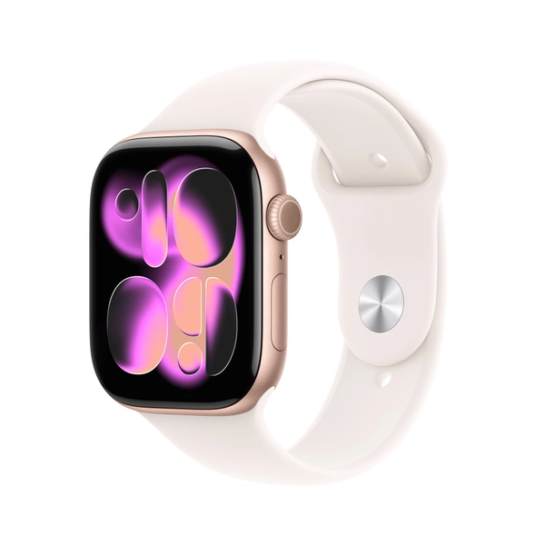 Refurbished Apple Watch Series 11 GPS, 46mm Rose Gold Aluminum Case with M/L Light Blush Sport Band