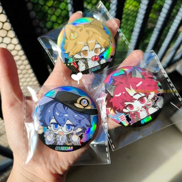 Game Xavier Felix Vein Link Click Anime Peripheral Q Version Tinplate Laser Badge Brooch Pin Cosplay Accessories - AliExpress 200000532