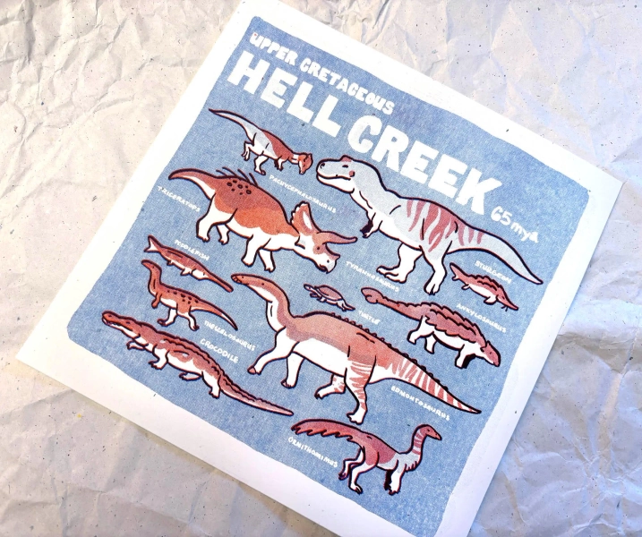 Hell Creek Fauna RISO Print