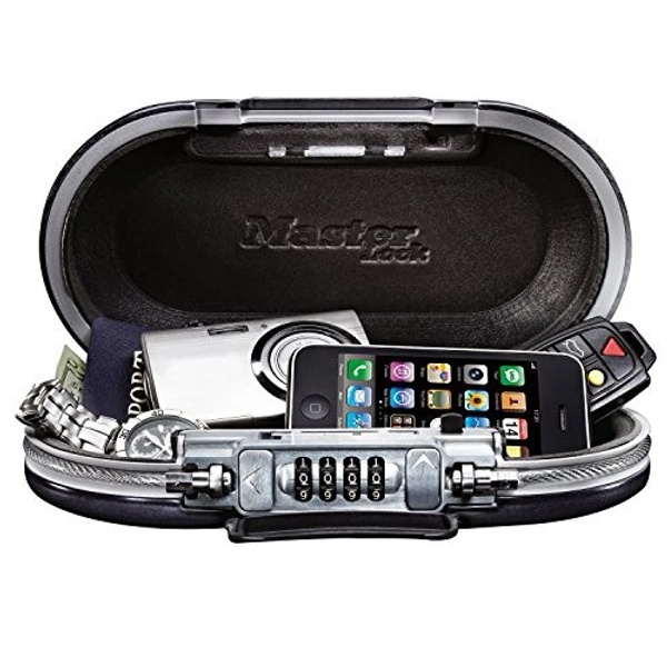 Master Lock Portable Small Lock Box, Set Your Own Combination Lock Portable Safe, Personal Travel Safe, ‎5900D