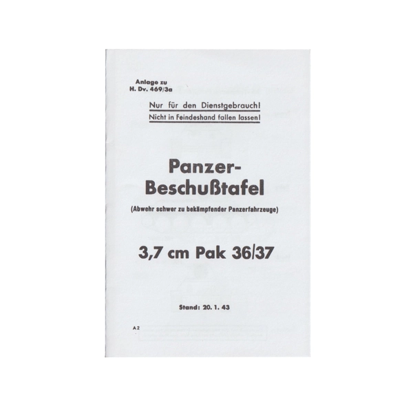 Panzer-Beschußtafel 3,7 cm Pak 36/37