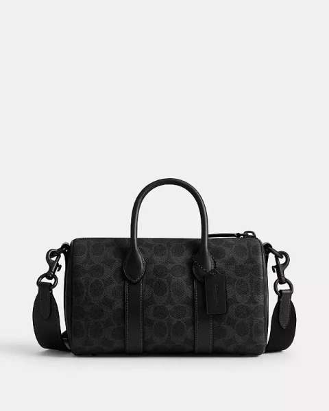 Black Signature Compass Bag 25 In Signature Canvas