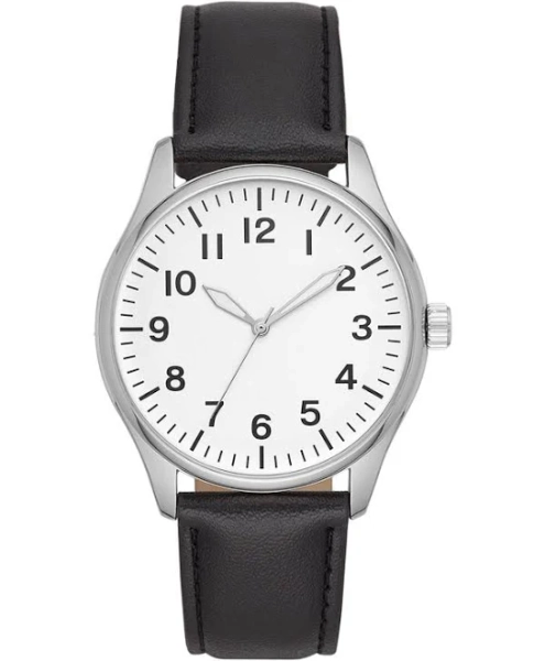 George Men's Analog Watch with Black Vegan Leather Band