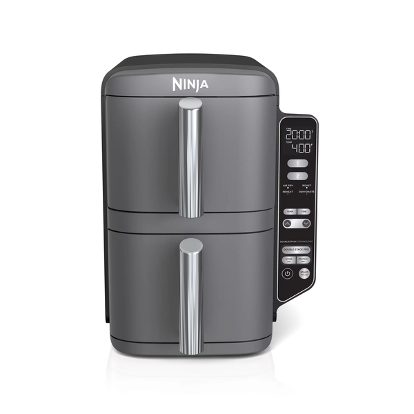 Ninja DoubleStack XL 4-in-1 10 Qt Air Fryer w/ Smart Finish, Space Saving, 2 Baskets, SL400 Black - Walmart.com