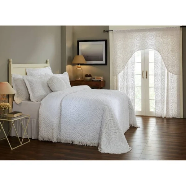Better Trends Wedding Ring 100% Cotton Soft & Plush Chenille Tufted Bedspread