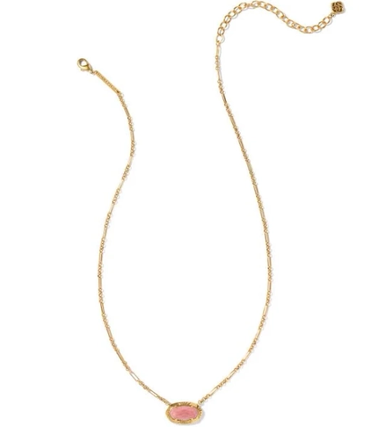 Kendra Scott Elisa Vintage Gold Etch Frame Short Pendant Necklace