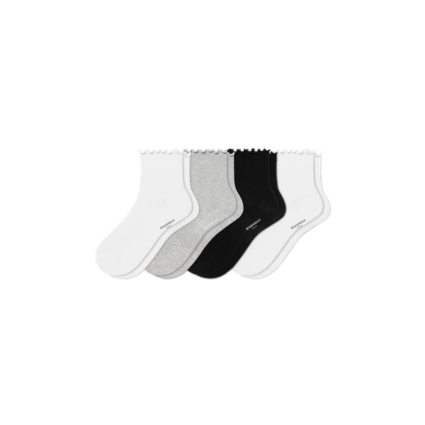 Women's Ruffle Rib Quarter Sock 4-Pack