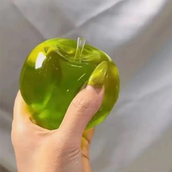 Ocean Green Apple squishy toy for stress relief; moldable with slow rebound