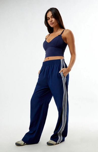 Solid Color Baggy Track Pants