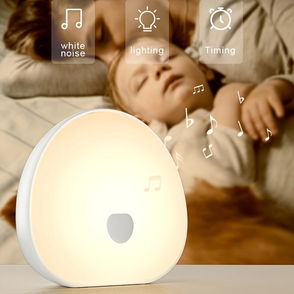 Luz de noche LED de ruido blanco, 1 pieza, luz de noche RGB para dormir con sonido natural, cambio de color, temporizador de sueño y función recargable por USB, generador de ruido blanco relajante para mejorar el sueño y la relajación