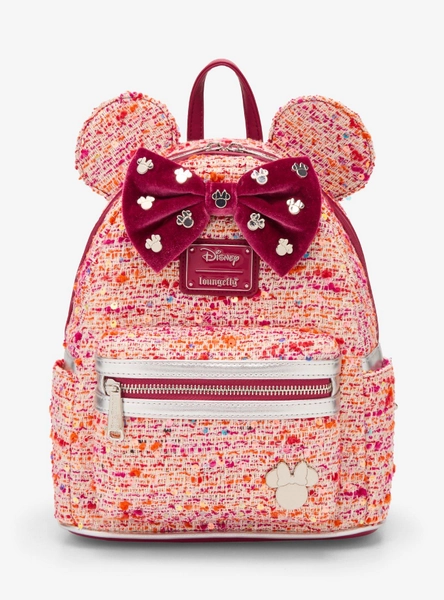 Loungefly Pink Bouclé Fabric Minnie Mouse Ears Mini Backpack - BoxLunch Exclusive