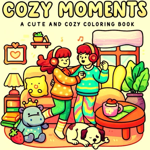Cozy Moments Coloring Book, Coco Wyo Style (PDF + PNG)