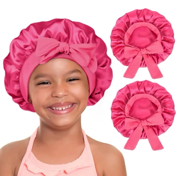 Yanibest Kids Butter-Satin Tie-On Bonnet