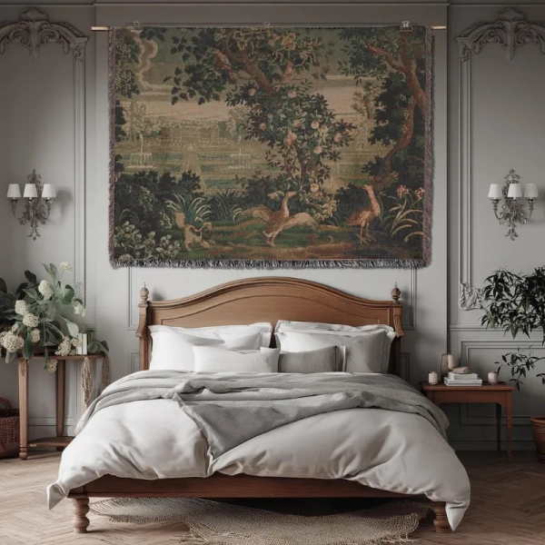 French Verdure Chateau Garden Wall Tapestry