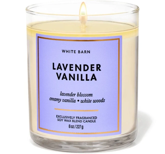 Bath & Body Works Lavender Vanilla Single Wick Candle