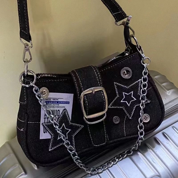 Star Underarm Bag, Trendy And Niche Design, Crescent Bag, Handbag, Chain Bag