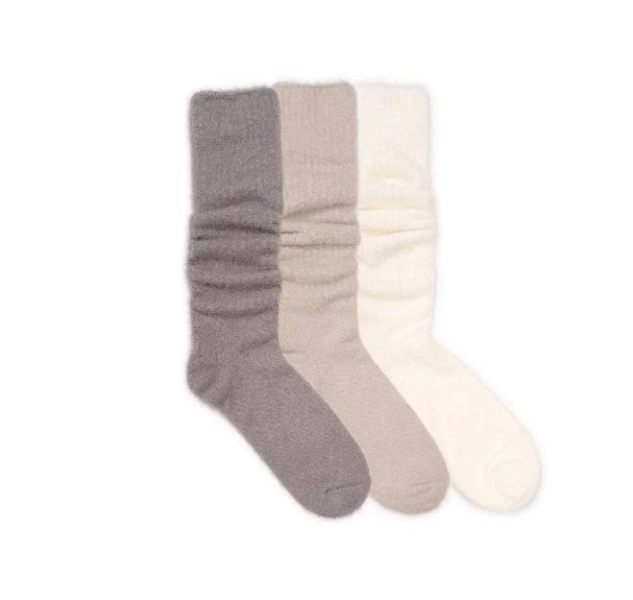 MUK LUKS Women's 3-Pair Pack Slouch Fuzzy Socks