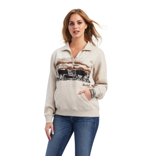 Ariat Women's REAL Scenic 1/2 Zip Sweatshirt – Los Vaqueros Western Wear