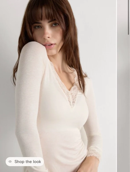 Modal Cashmere Ultralight Long Lace Shirt