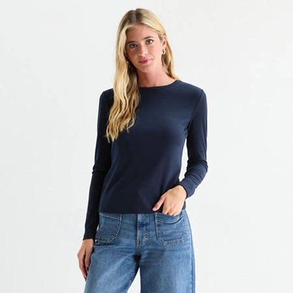 A.N.A Women's Long Sleeve Crew Neck T-Shirt