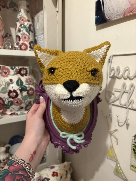 Crochet Fox Trophy Head/ Wall Hanging/ Nursery/Displa<wbr/>y 