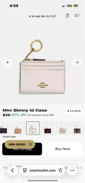 Coach Outlet Mini Skinny Id Case - Black