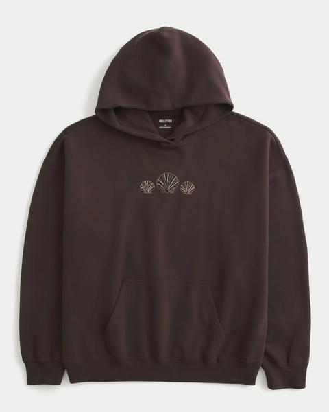 Hollister Feel Good Oversized Seashell Graphic Hoodie