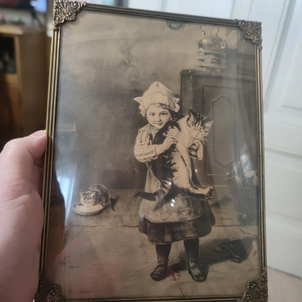 Vintage Metal Photo Frame: Free Standing, Made in Denmark (18x24 cm)