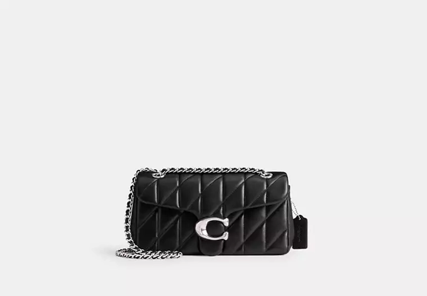 Silver/Black Tabby Shoulder Bag 26
