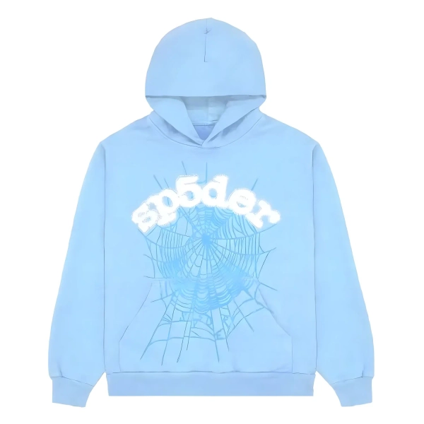 Sp5der Web Hoodie Sky Blue - Spider Hoodie