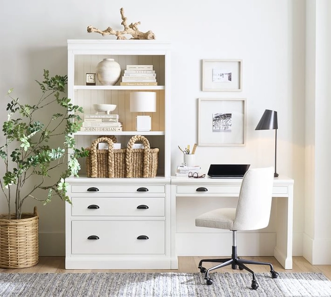 Aubrey Writing Desk with File Cabinet (78")