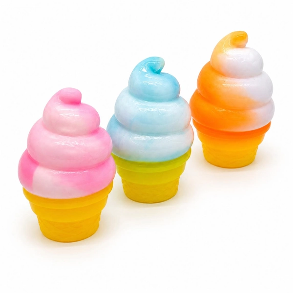 Viral Ice Cream Squishy Toy – Ultra Soft Two-Tone Jiggly Squeeze Random Set – Soft, Jiggly, Slow Rising Sensory Fidget for Kids & Adults
