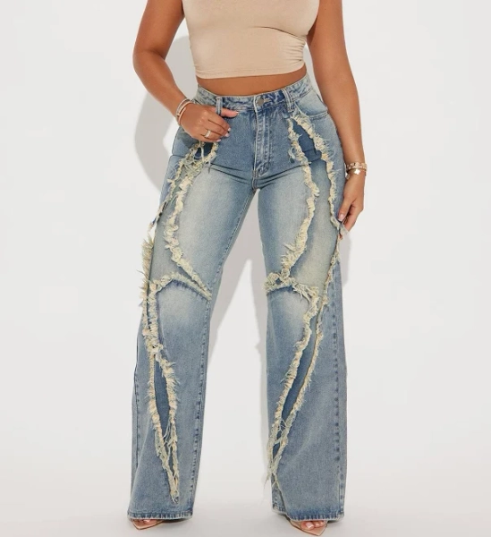 Fashion Nova Women's So Electric Tinted Straight Leg Jeans
